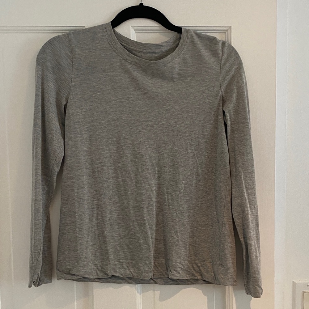 Lafayette 148 New York Heather Gray Long Sleeve Top